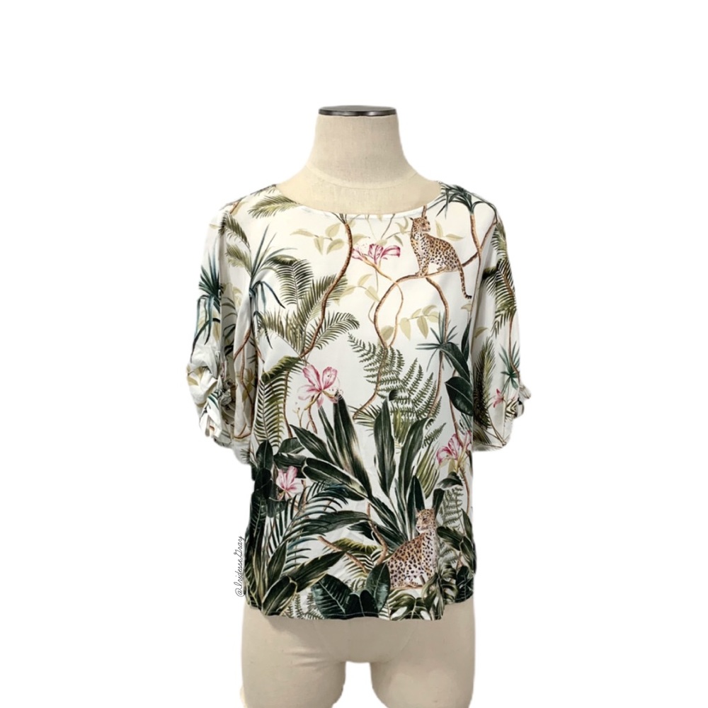 H&M- Jungle Print Blouse Size 6